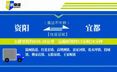 资阳到宜都物流公司