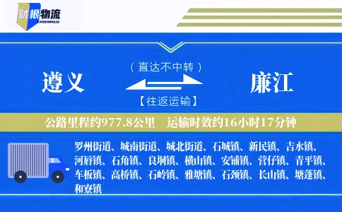 遵义到廉江物流公司