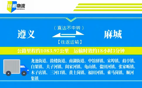 遵义到麻城物流公司